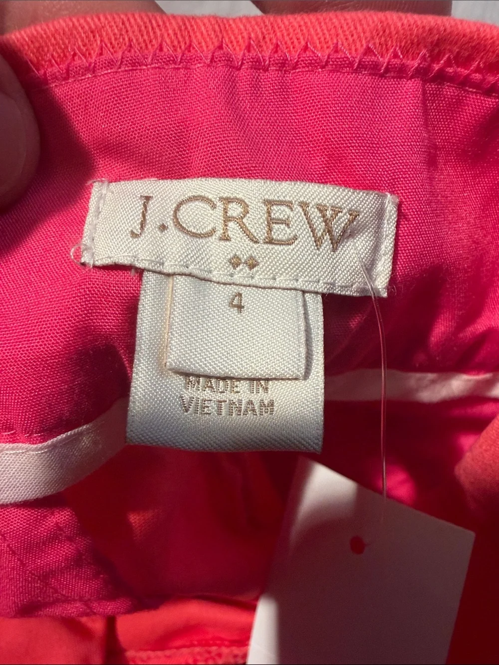 J. Crew Size 4 Chino City Fit Women's Coral Embroidered Palm-Print Shorts